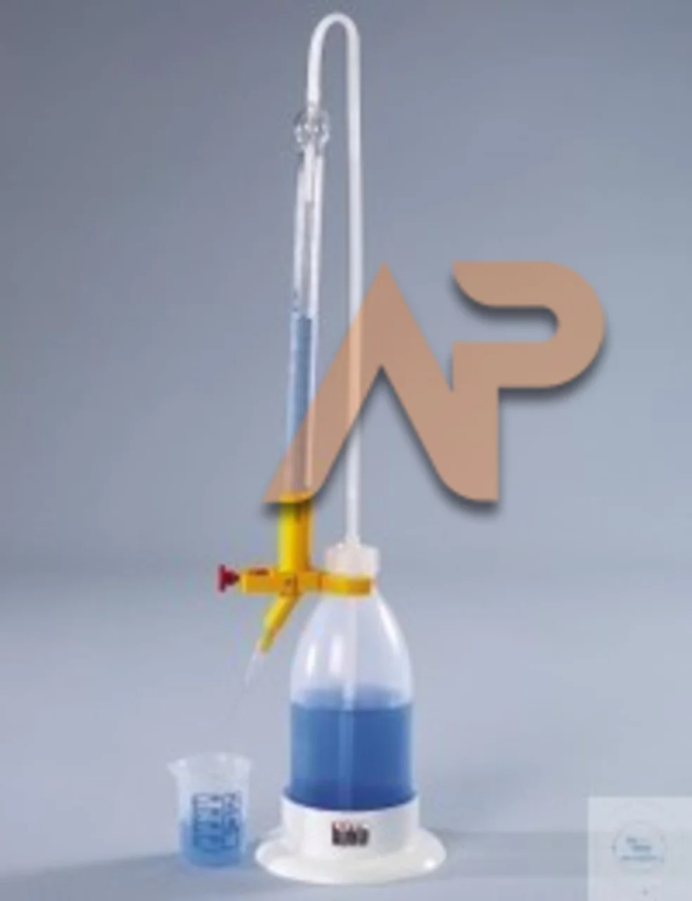 Бюретка автоматич.шиллинга 5 мл с полоской шелбаха, ц.д. 0,05 мл,+ бутыль 500мл пэ,